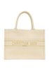 Medium Dior Book Tote, &pound;850, Handbags, Gold/White, Canvas, Front view